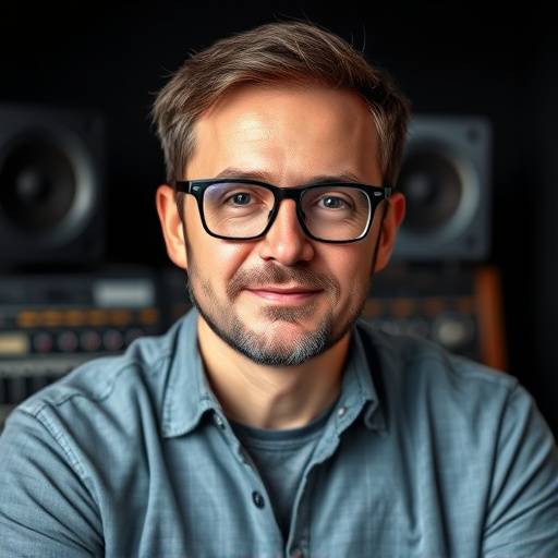 Porträt von Marco Rossi, einem Toningenieur mit Brille und einem professionellen Auftreten.
